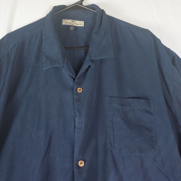 Tommy Bahama Men’s XXL 100% Silk Camp Shirt Blue Casual Summer - Picture 3 of 8